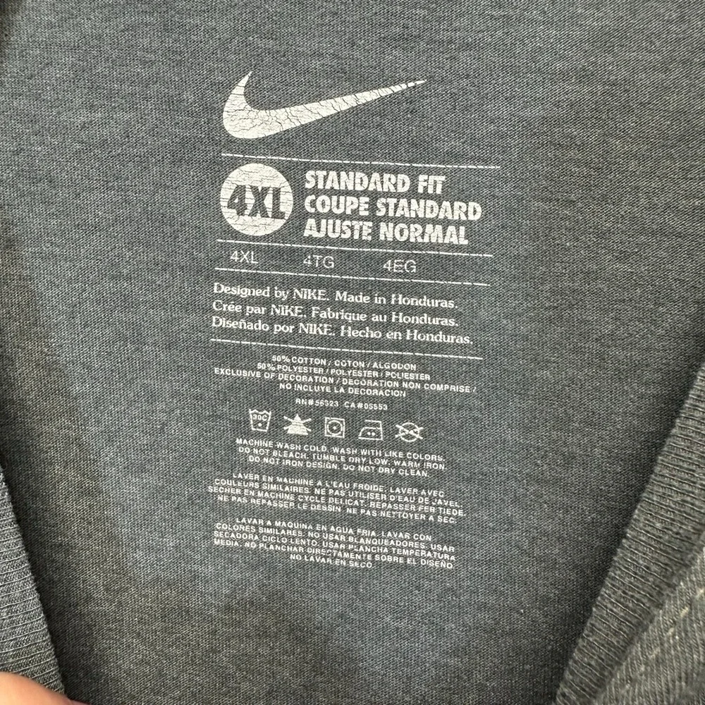 Nike Mens 4XL Just Do It Graphic T-Shirt Charcoal Grey Standard Fit Cotton Blend